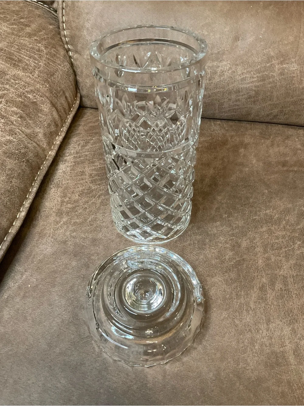 Crystal Hurricane Lamp Candle Holder with Crystal Base